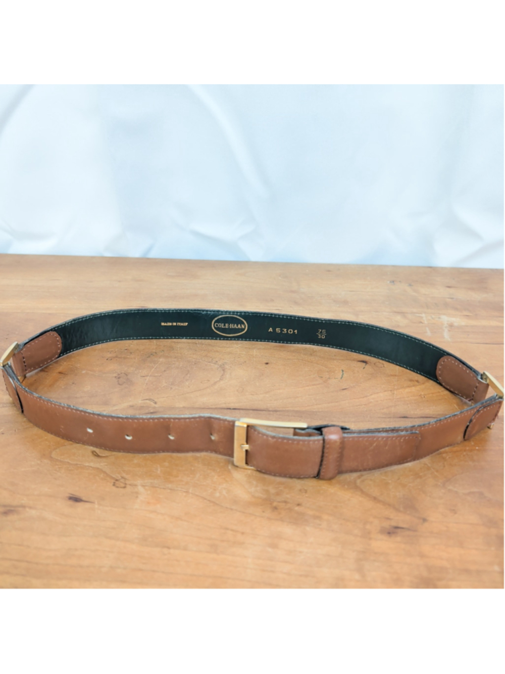Vintage Cole Haan Italian Made Segmented Learther Belt 28